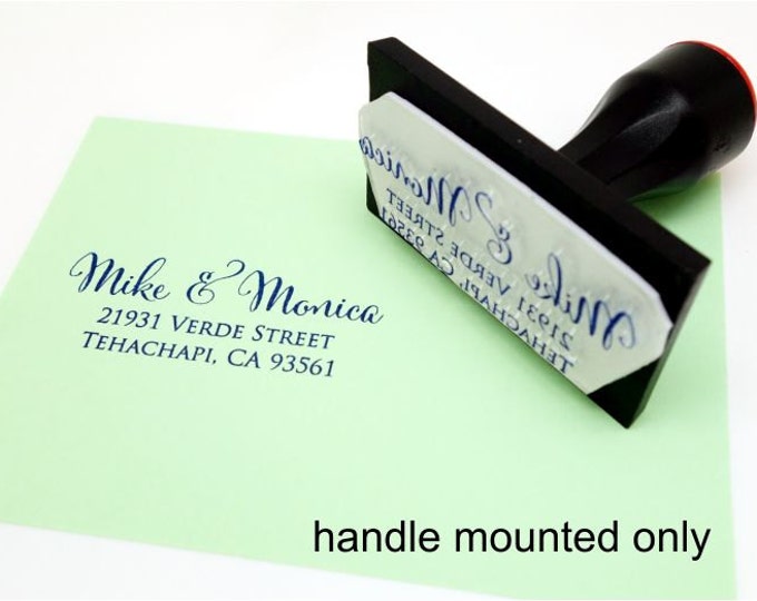 Personalized Custom Made Handle Mounted Return Address Rubber Stamps R17