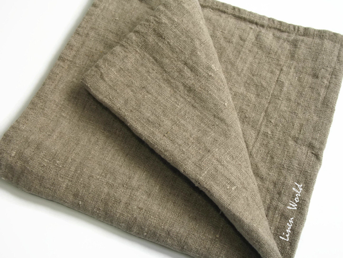 Set of 6 Linen Napkins. 13x13 Natural grey linen