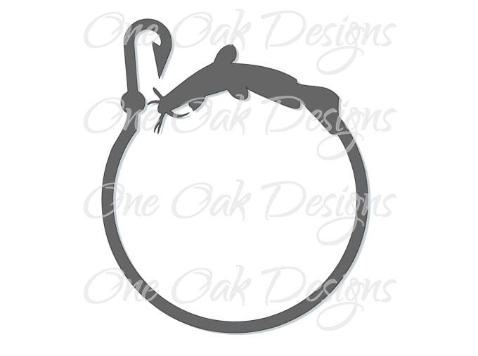 Download Fish Hook Catfish Circle Monogram Frame Cut File SVG ...