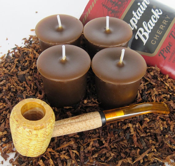 CHERRY PIPE TOBACCO 4 Votives Or 4-oz Soy Jar Candle