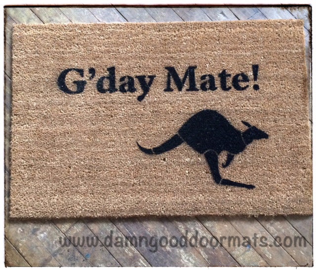 G'day Mate kangaroo Australian Aussie doormat