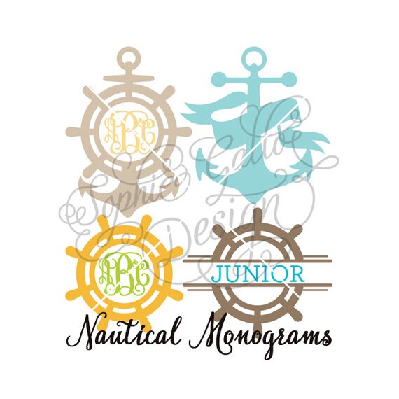 Download Nautical Monograms SVG DXF digital download files for