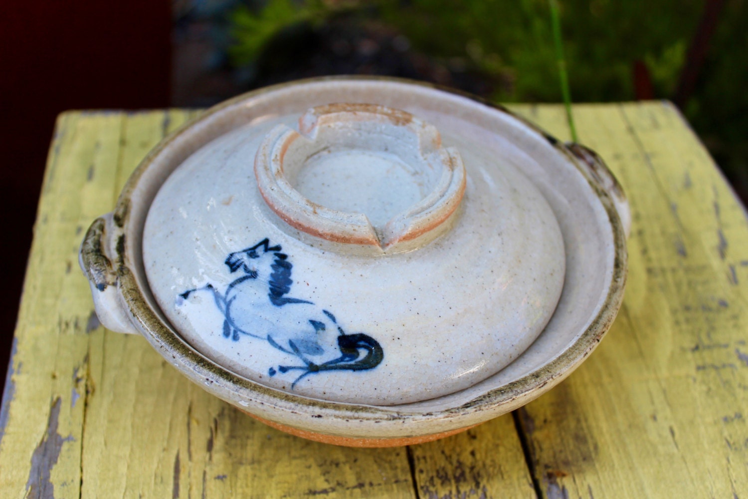 Japanese Earthenware Donabe Casserole Pot Vintage Pottery