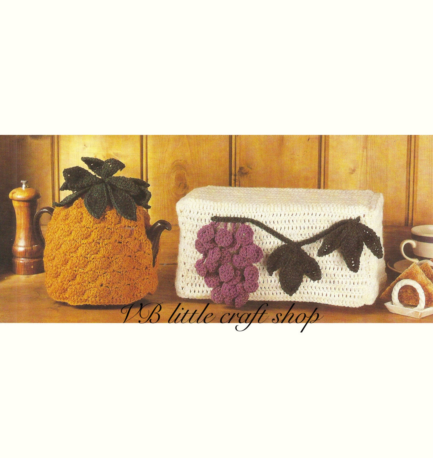 Pineapple tea cozy and toaster cover crochet pattern. Instant