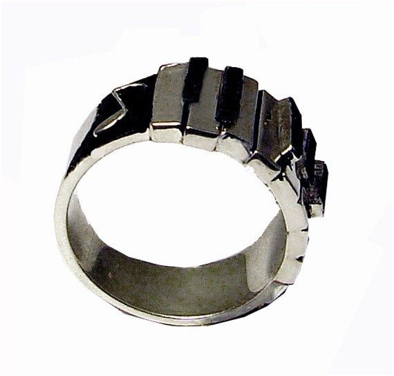Piano / Keyboard Ring Sterling Silver