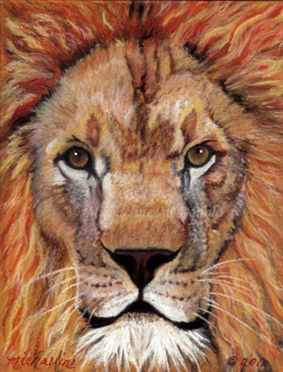 Leo Lion lion art lion gift lion card Leo zodiac
