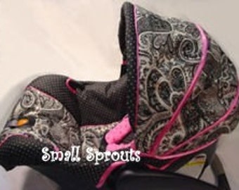 Graco Snugride 30 Black Paisley/Polka Dot Infant Cover Set Set 5 piece set-Ready to Ship~Last One