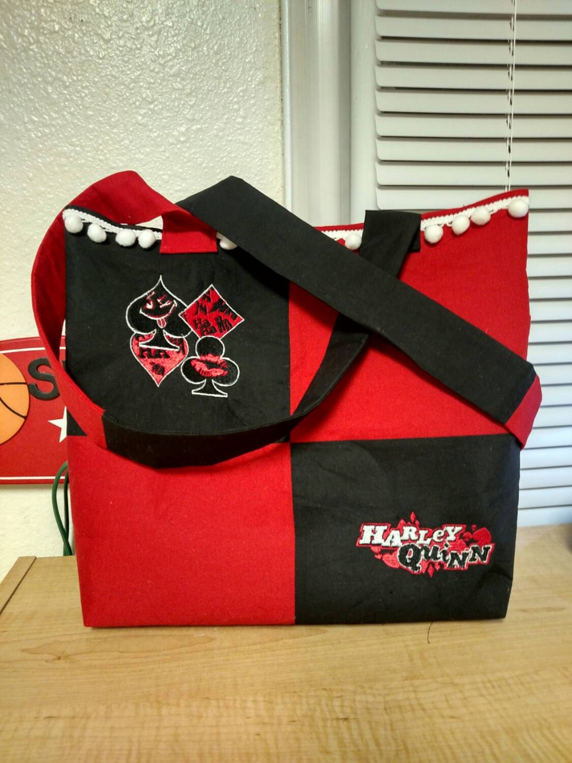 Embroidered Harley Quinn Tote bag by connornicolas on Etsy