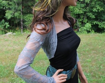 Shrug / Lace Shrug / Grey Lace Shrug / Bolero / Bridal Shrug / Bridal Accessories / Lace Bolero