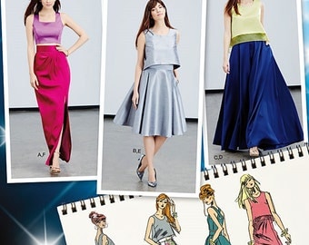 Formal Skirt and Top Pattern, Evening Skirt and Top Pattern, Project Runway Skirt and Top Pattern, Simplicity Sewing Pattern 1099