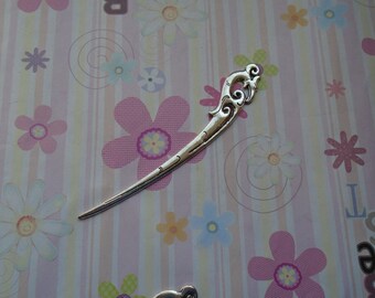 10pcs 115mmx25mm antique silver metal hair stick