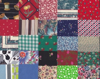 Vintage Fabric Precut 2 1/4 Inch Square Pieces 50 Cotton Material 4 Charm Quilting Sewing Projects Variety Pack 12M