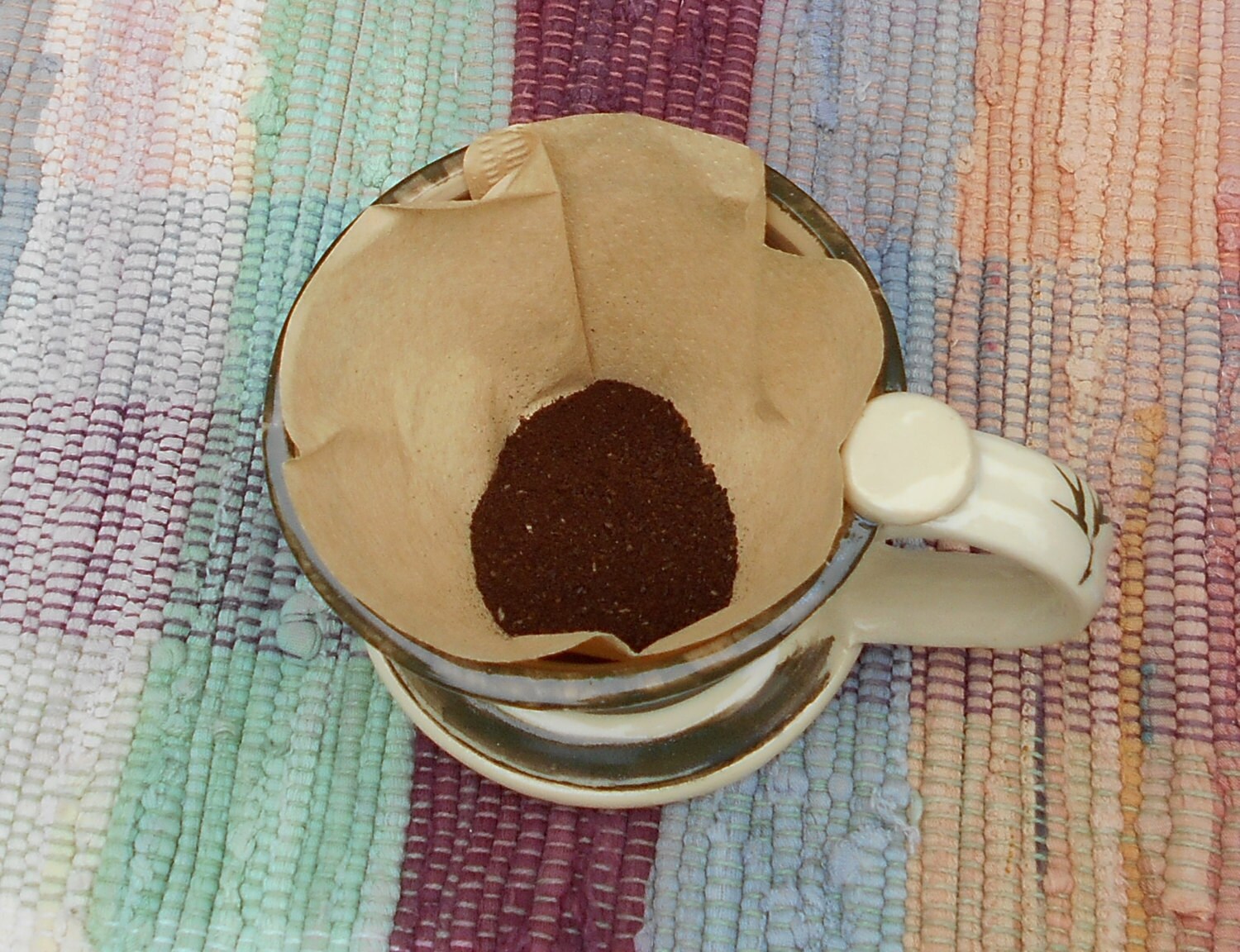 Handmade Ceramic drip coffee maker holder pottery cone style