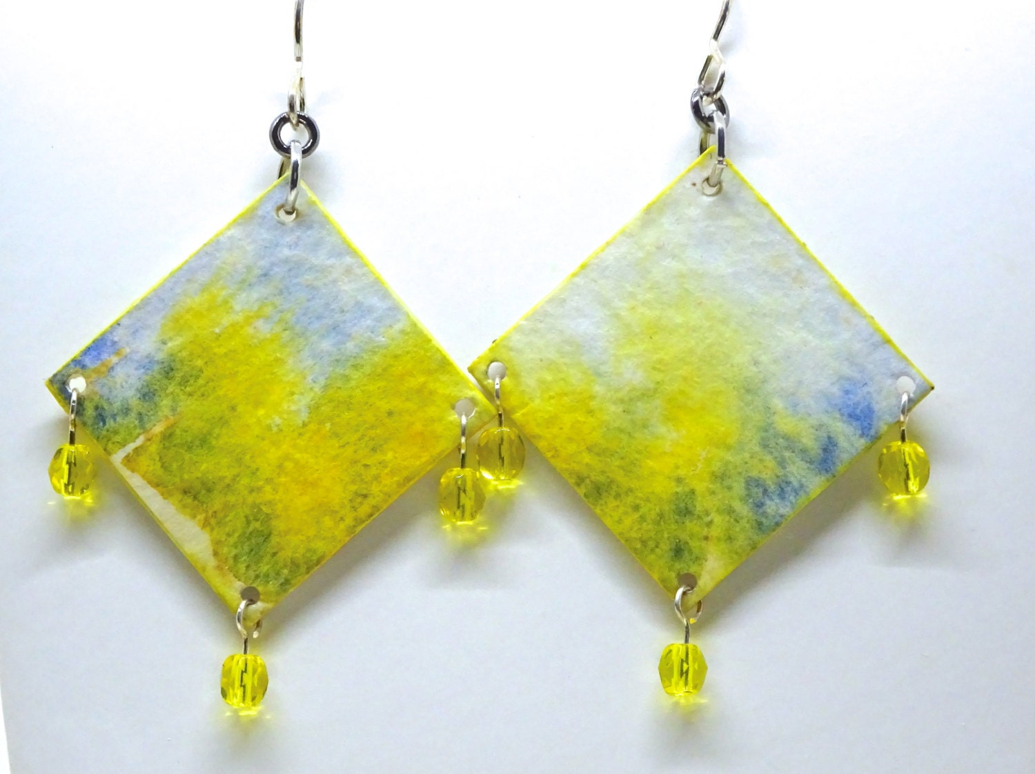 Watercolor Earrings Paint on Paper First by bluegatorjewelry