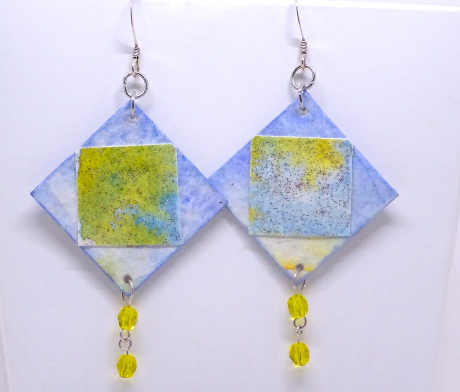 Watercolor Earrings Paint on Paper First by bluegatorjewelry