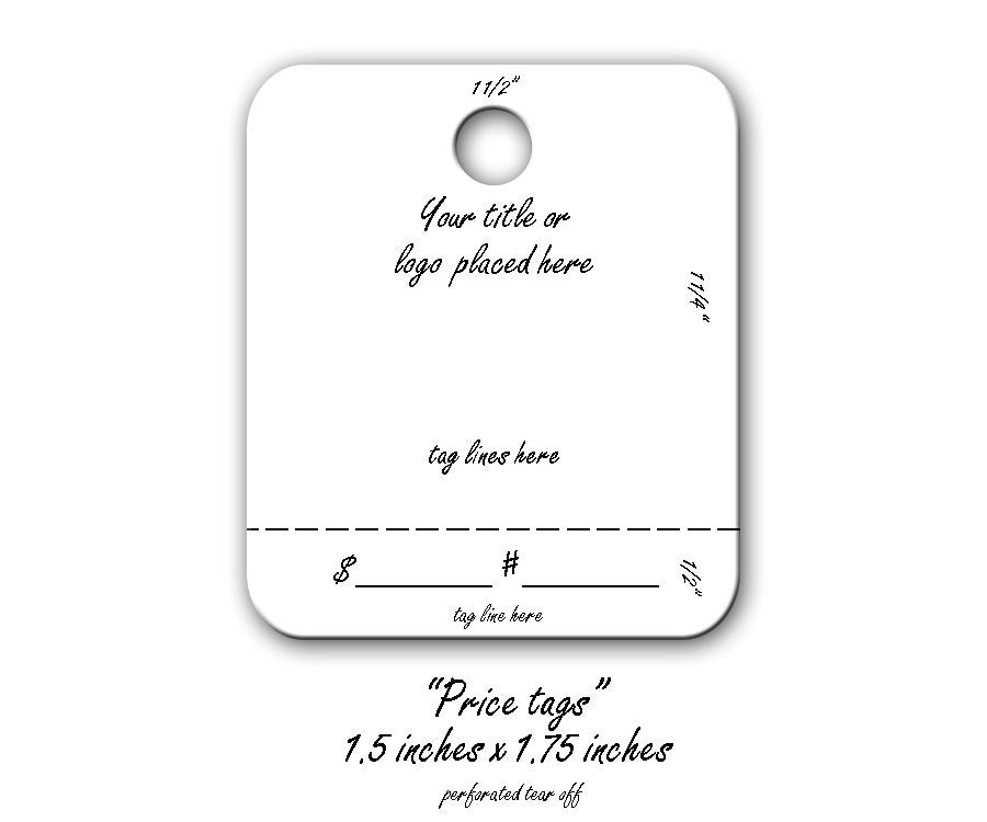 100 Perforated Price Tags Tear Off Tags by TheHourglassStudio