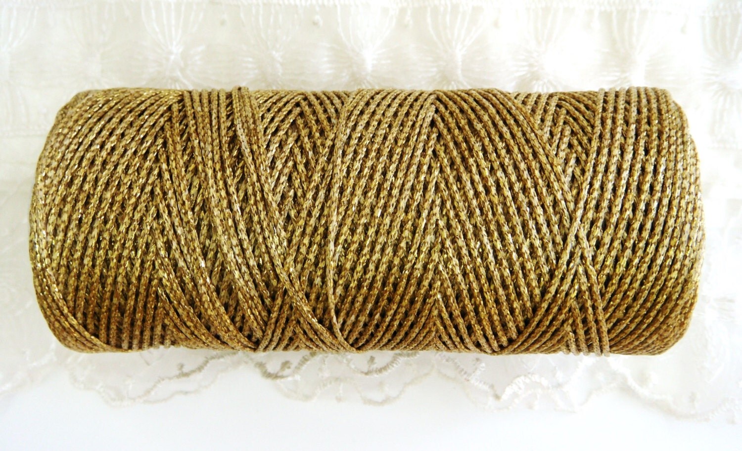 Gold Metallic Waxed Cord 1mm Waxed Cord Cotton Cord Twisted