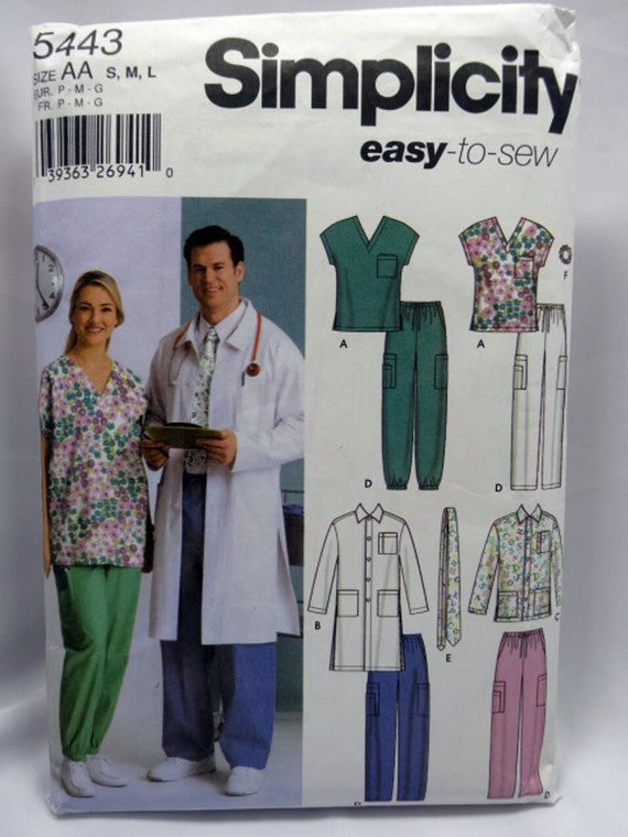 Simplicity 5443 Medical Scrubs Pattern Women's and