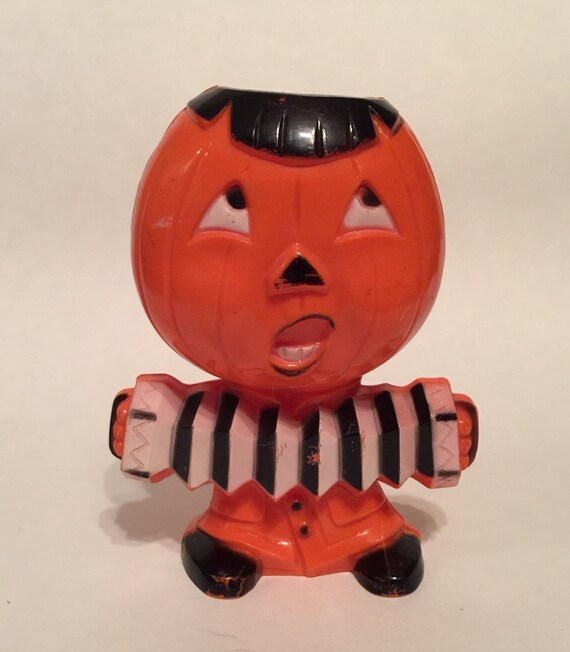 Vintage Halloween Plastic Candy Container