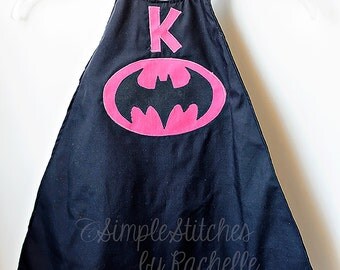 CUSTOM Batgirl Superhero Cape - Dress Up Cape - Halloween Cape - Costume - You Choose Size - Peek A Boo Pattern Cape