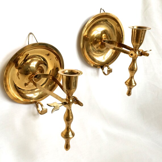 Brass Candleholder Wall sconces Wall Sconce Pair of Brass