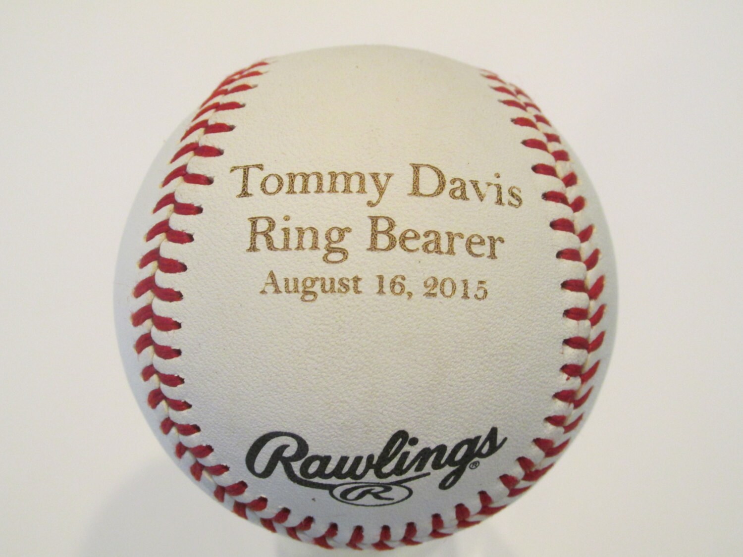 Personalized Engraved Baseball for Ring Bearer Engraved