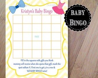 Gender reveal bingo | Etsy