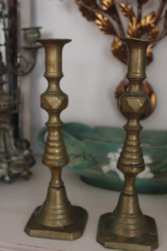 Brass Candle Sticks by Vintalicous on Etsy