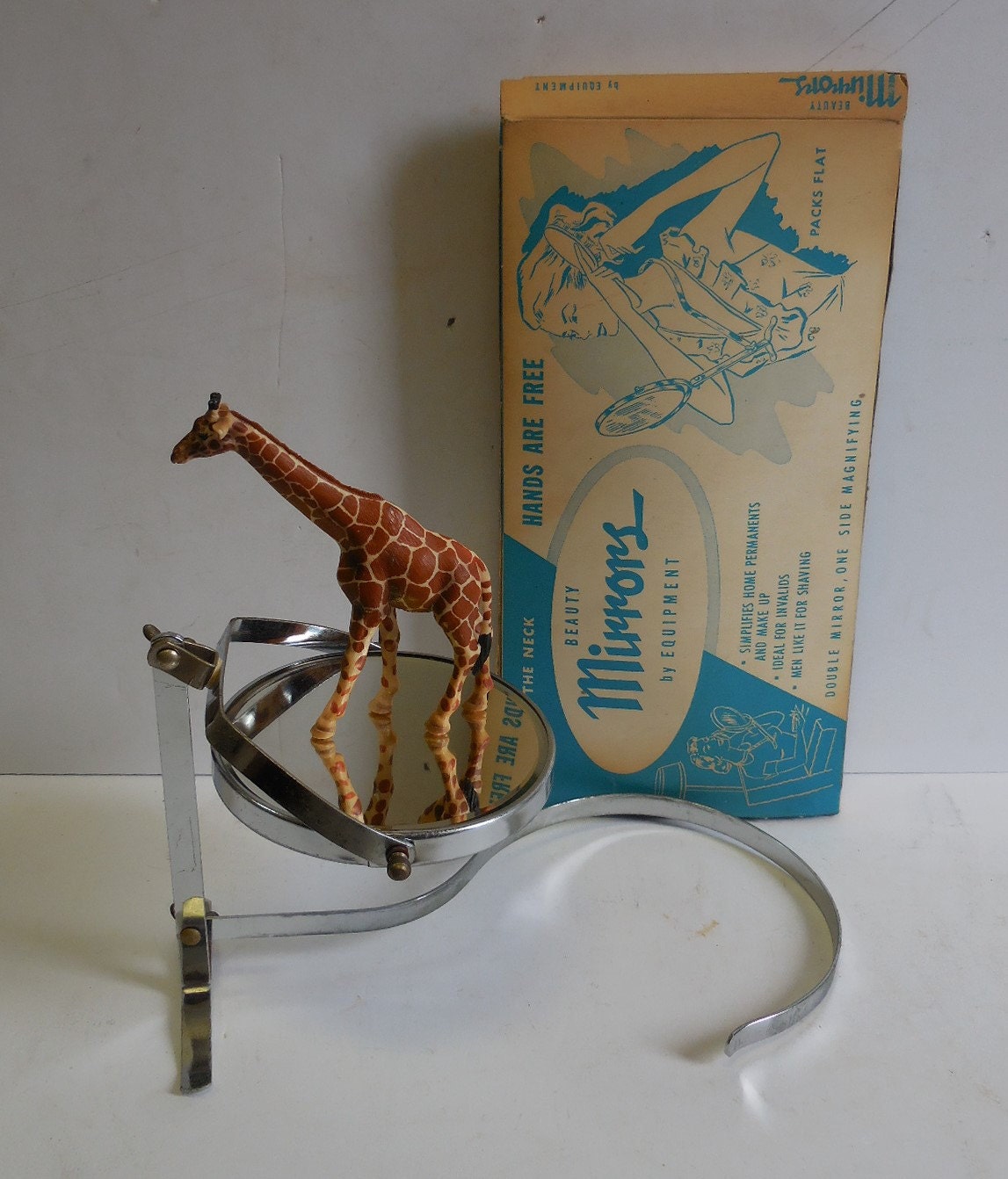 Vintage Neck Mirror hands free Adjustable by SalvageRelics on Etsy