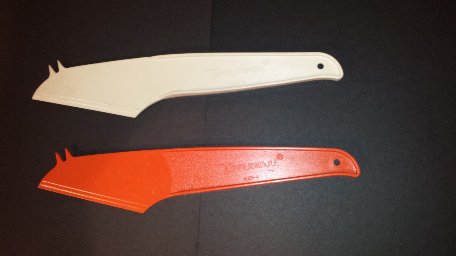 Vintage Tupperware RED or CREAM Cheese and Sausage Knife
