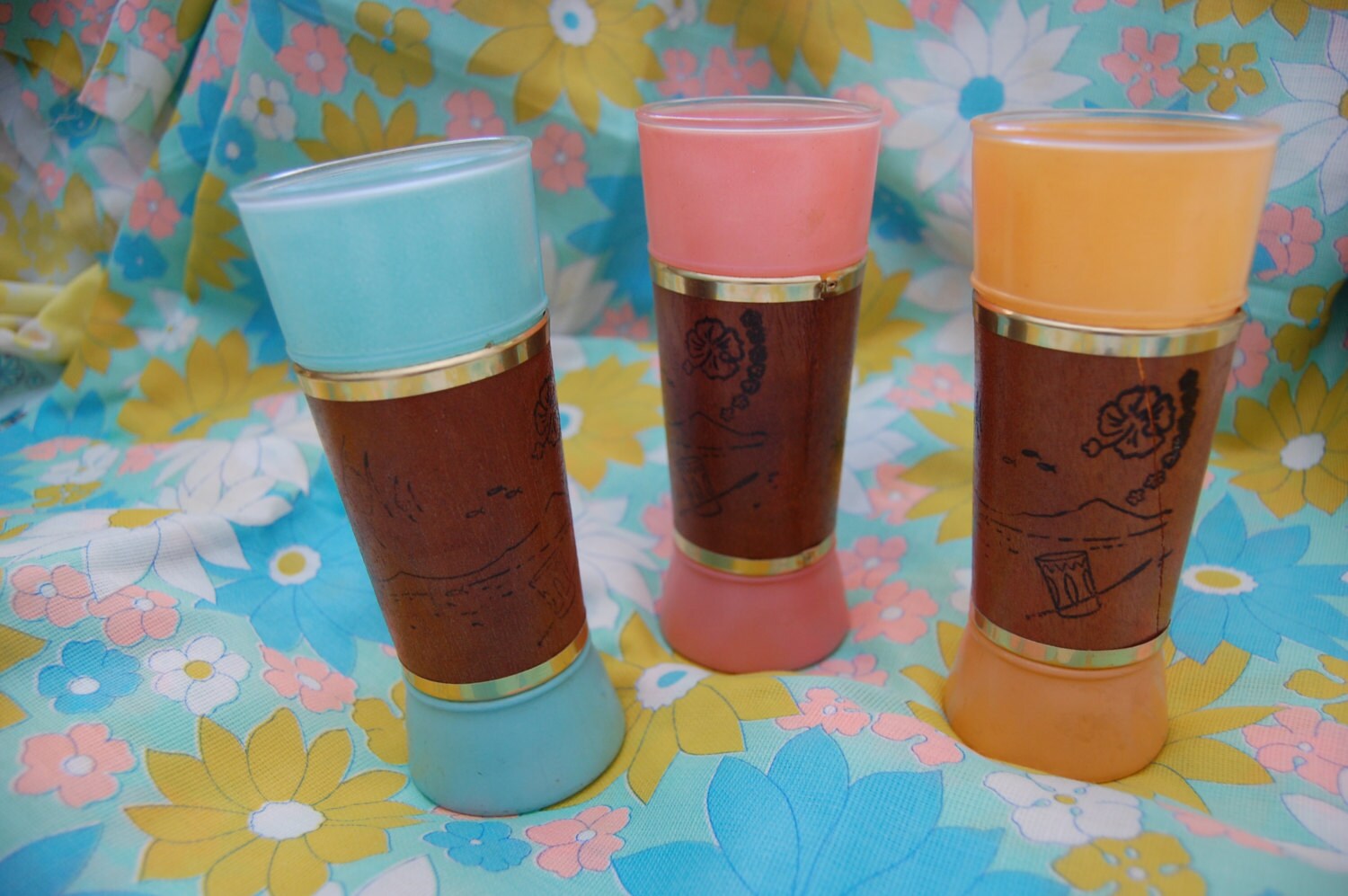 3 SiestaWare Tropical Drinking Glasses