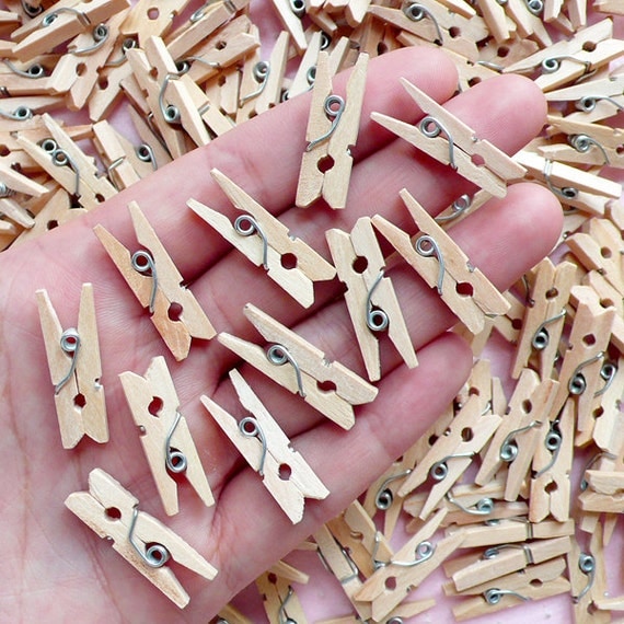 Mini Clothespins / Small Wooden Clothes Pins / by MiniatureSweet
