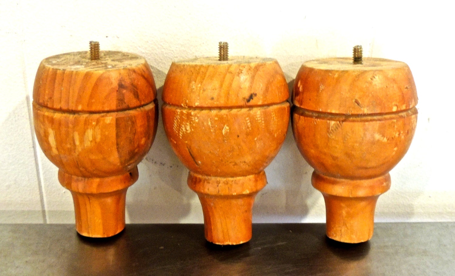 vintage light wood furniture legs 3 available Haute Juice