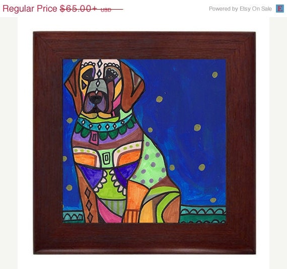 25% Off Everything Black Mouth Cur Art Framed by HeatherGallerArt