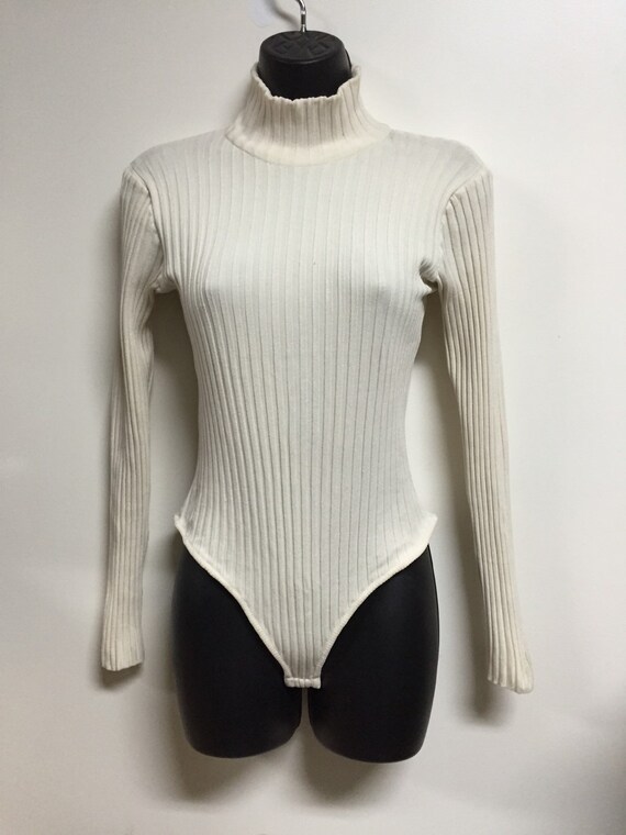 Download body suit 90's mock neck minimal ribbed long sleeve by ...