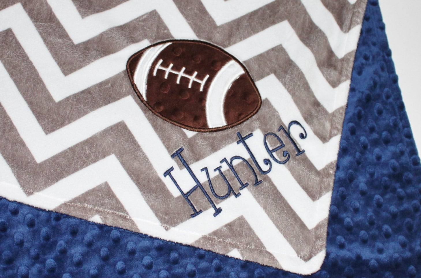 Personalized FOOTBALL Baby Blanket DOUBLE MINKY Blanket or
