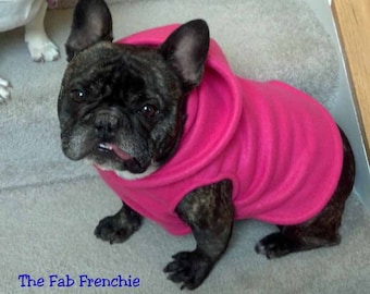 French Bulldog Hot Pink Fleece Hoodie