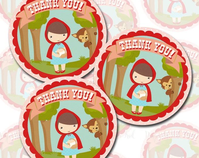 Little Red Riding Hood Party Favor Tags - Thank You Tags - Instant Download - Print Your Own