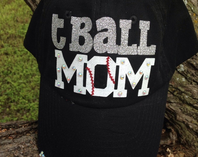 Tee Ball Mom Fan, Womens Baseball Cap, Tball Mom Trucker, Sports Mom, Team Mom, Personalized Womens Baseball Hat, Embellished Trucker Cadet