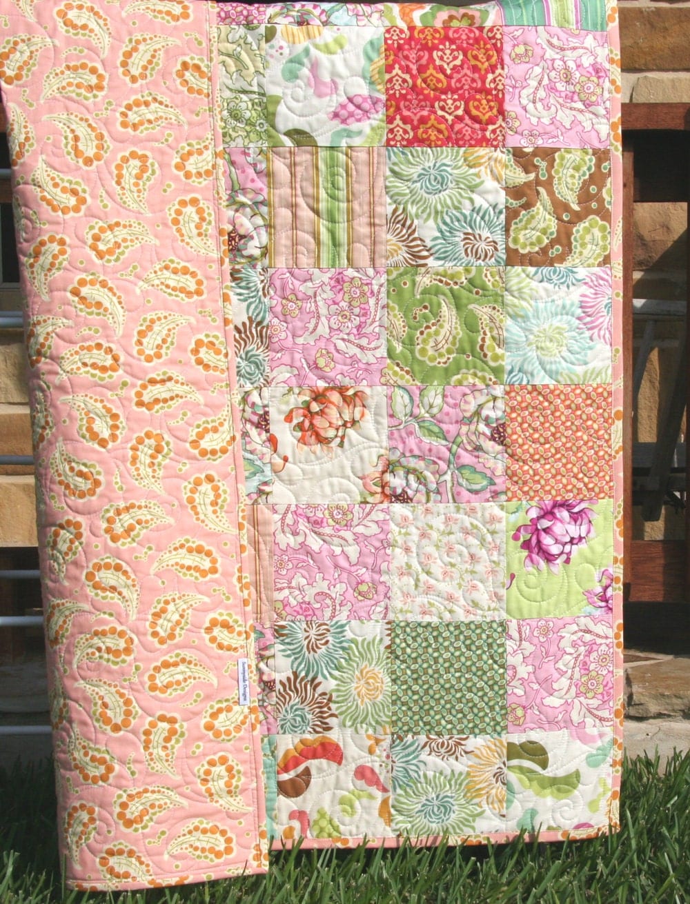 Shabby Chic Baby Quilt Fresh Cut Flowers Heather Bailey