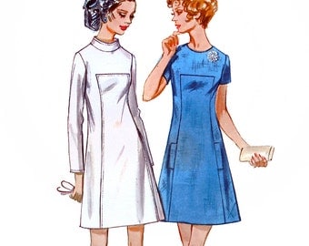 Butterick 5679 Vintage 60s Misses' Dress Sewing Pattern - Uncut - Size 12 - Bust 34