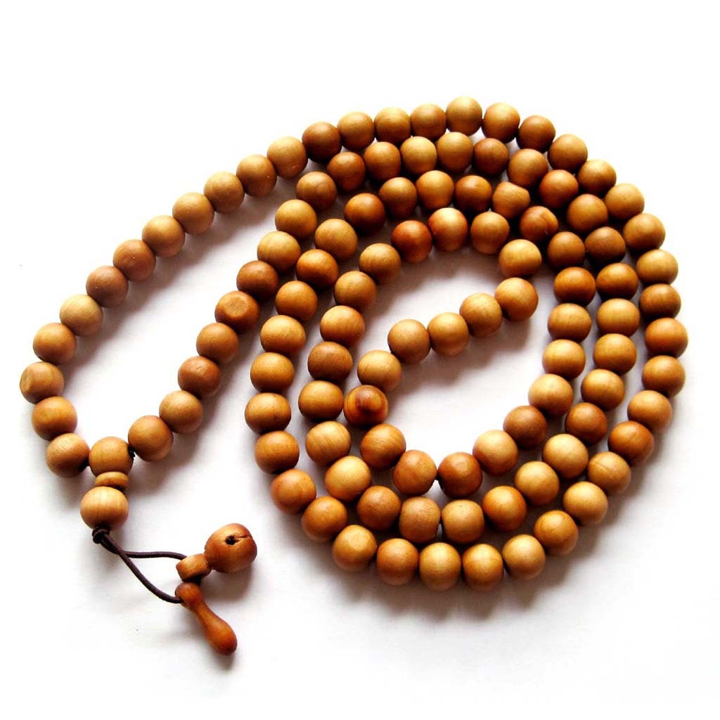10mm Wood Beads Tibetan Buddhist Rosary Japa Mala Necklace