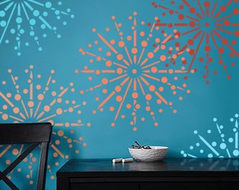 Wall Stencil - Firework burst - DIY Home Decor - Three sizes