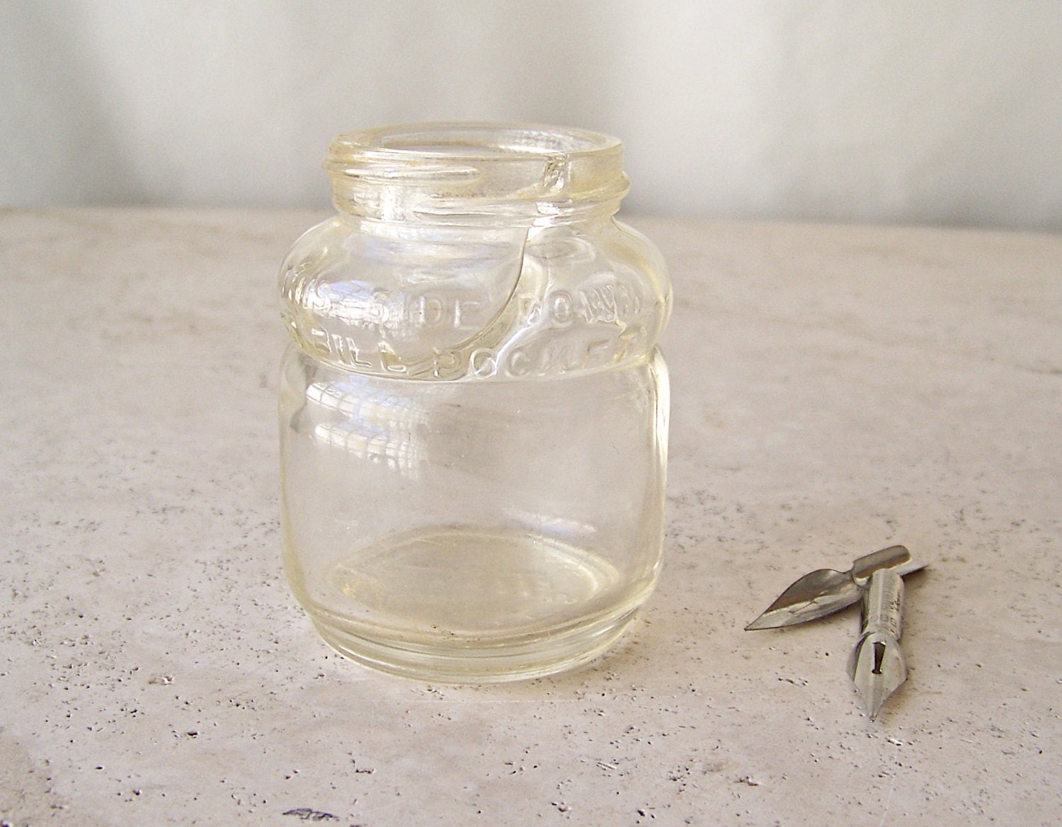Vintage Ink Well Clear Glass Sheaffer's Skrip Ink Bottle