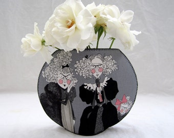 Lettice, Lovage and Walter fishbowl fabric vase ghastlies old ladies old man Victorian