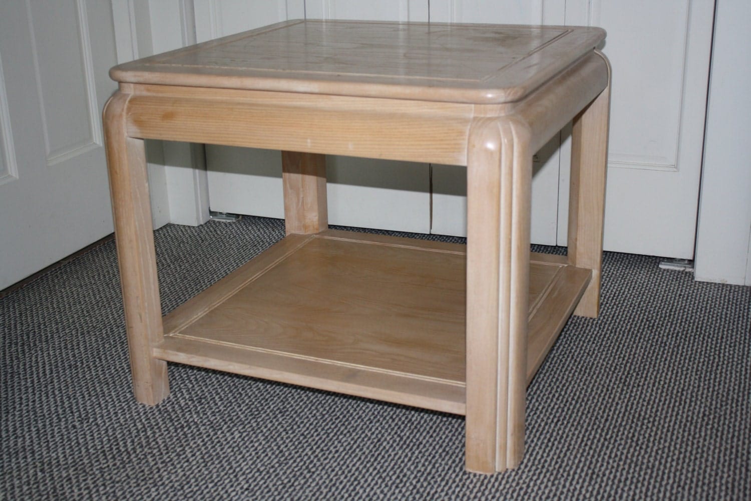 Vintage White Washed End Table 1990s Haute Juice