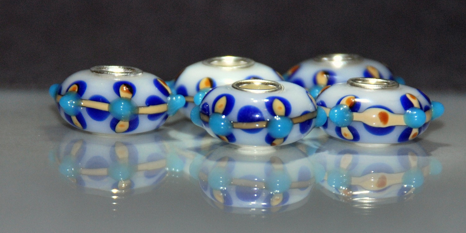 Murano Glass Lampwork Beads Opaque White by RainandSnowBeading
