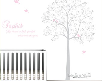Wall Decal Nursery Wall Decals Tree Decal With Quote and Birds
