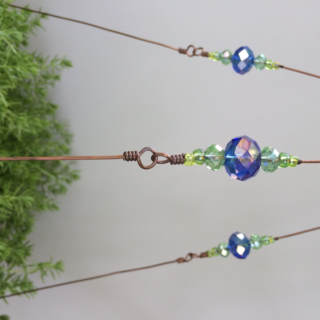 Stardust Beaded Copper Wire Plant Hanger