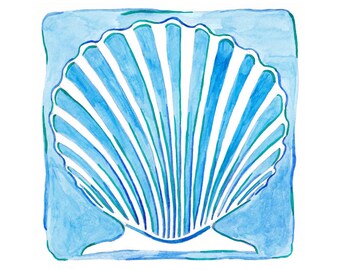 Beach Art - Seashell Art - Beach Decor - Beach House Art - Beach Housewarming Gift - Seashell Decor - Beach Themed Gifts